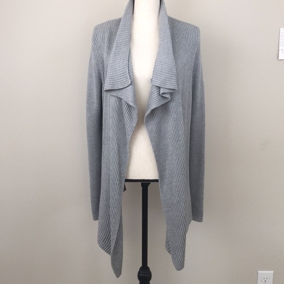 Banana Republic Sweaters - BANANA REPUBLIC Gray Waterfall Front Cardigan